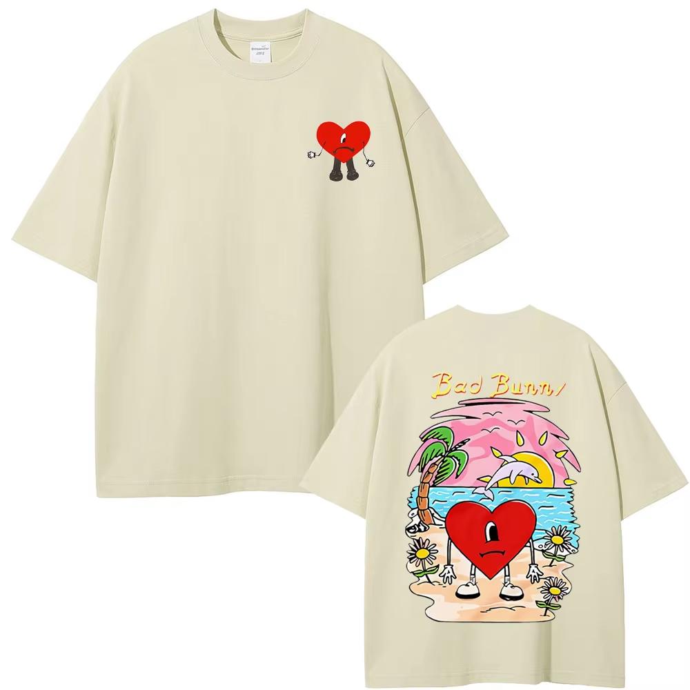Bad Bunny Tshirt Un Verano Sin Ti Graphic T-shirts Men Women's Fashion Oversized Streetwear Unisex High Quality Cotton T Shirts