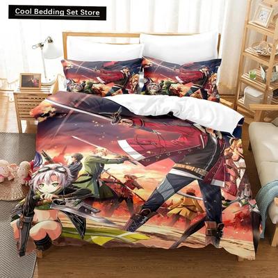 Legend of Heroes Anime Juego de Ropa de Cama Funda Nórdica Juego de Cama Funda de Colcha Funda de Almohada Edredón tamaño King Queen Juego de Ropa de Cama para Niños Adultos