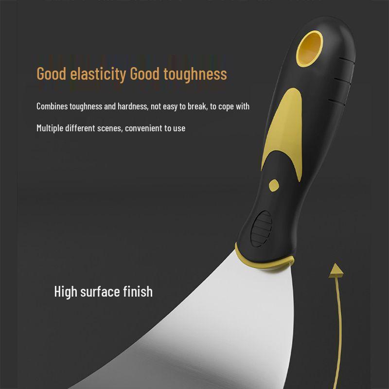 Set of 2 Stainless Steel Putty Knives: Thick, Integrated Design for Effective Household Cleaning.
