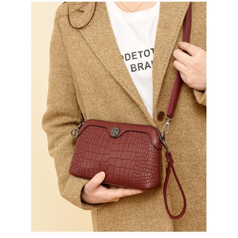 New Arrival Women's Stone Embossed Crossbody Bag - Mini Shoulder Bag with Phone Pocket, Versatile Commuter-Friendly Purse for Daily Essentials