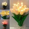 10 Flowers In a Bunch Home Decoration Atmosphere Lamp LED Wedding Bouquet Night Light Artificial Tulips Christmas Gifts Tulips Flowers Table Lamp