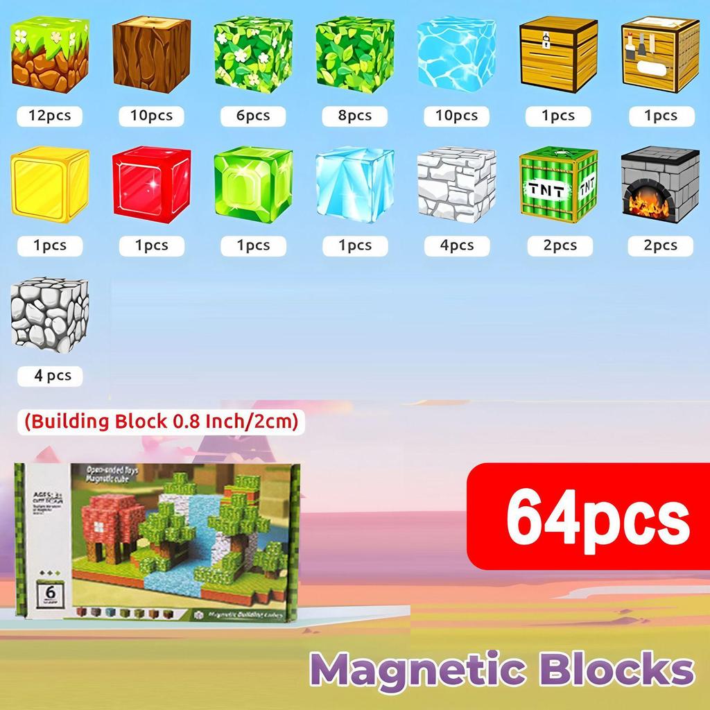 Pink Princess Castle Magnetic Cube Building Blocks - STEM Educational Toy Set