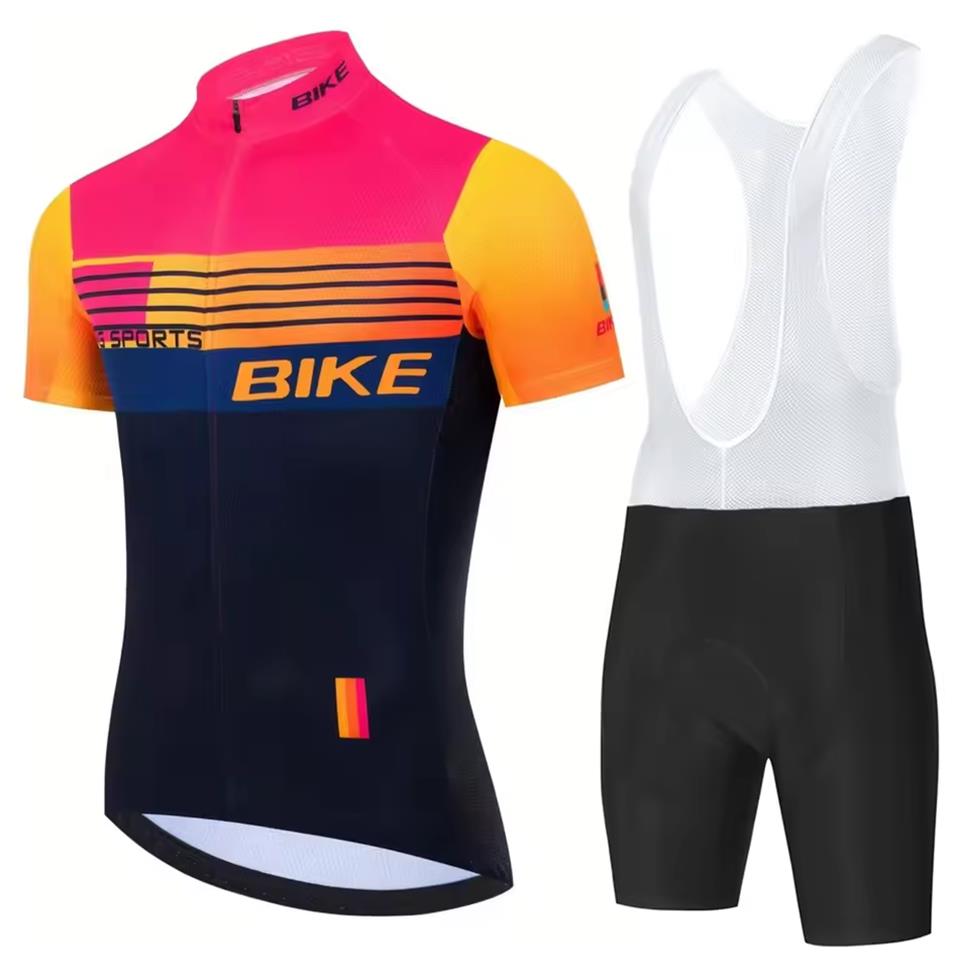 2026 New Cycling Jersey Set Men Short Sleeves Cycling Clothing Kit Bib Shorts Gel Breathable Pad Triathlon Mtb Jersey