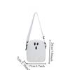 Mini Carto Print Phe Bag, Zipper Crossbody Bag With Cute Bag Charm, Small Shoulder Bag