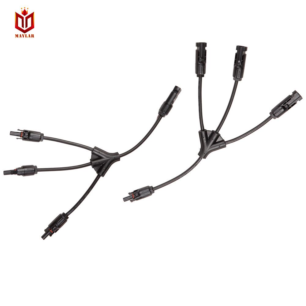 4-Wege MC4 Solar-Verzweiger Y-Typ, 3 auf 1 mit Kabel, Wasserdicht.