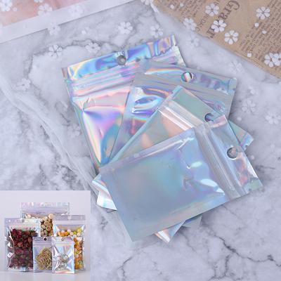 100 Pcs Klar Laser Aluminium Folie Tasche Self Seal Zipper Zipper Verschluss Verpackung