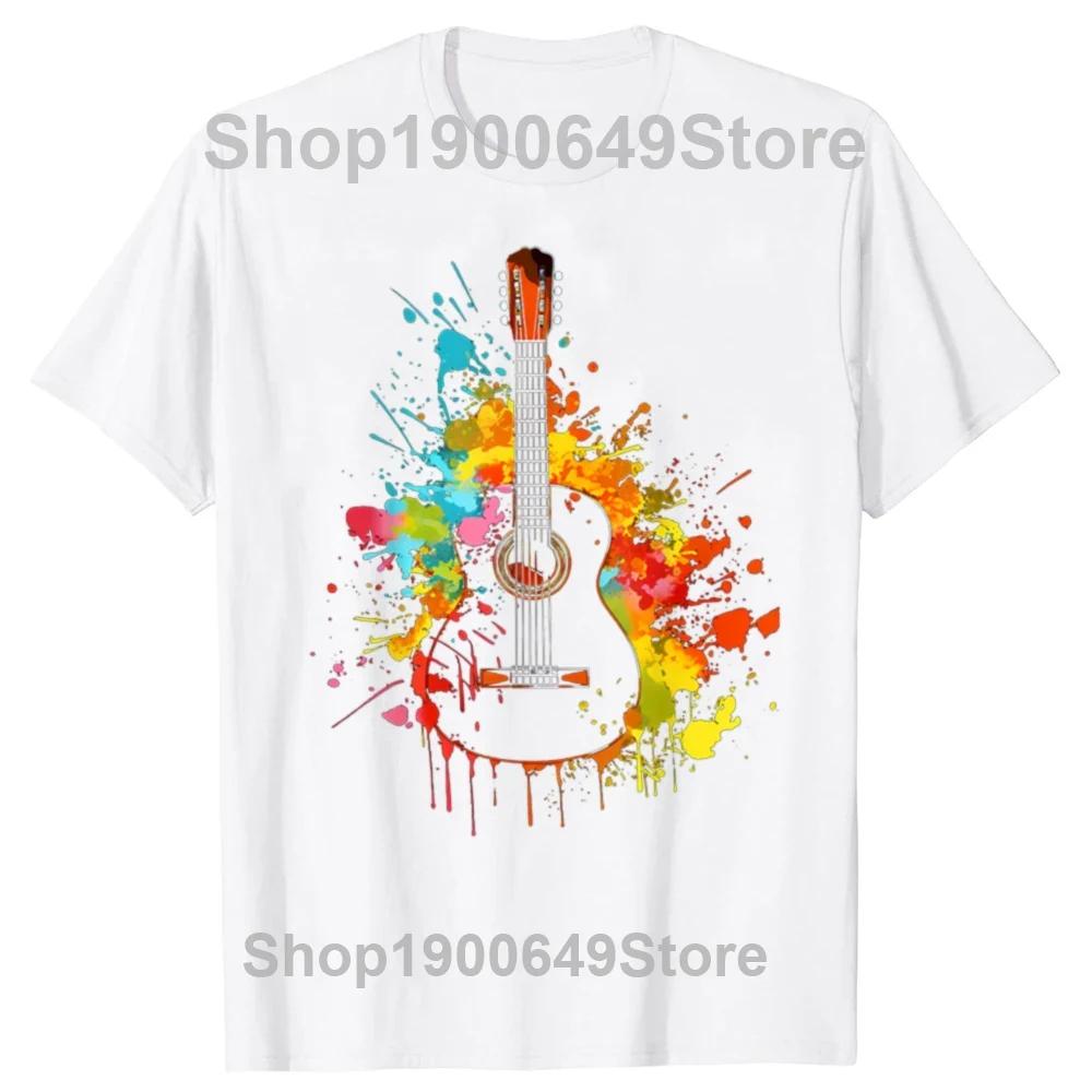 Acoustic Guitar Musicians TShirt Music Lovers Unisex Summer Soft Tops Graphic Bass Guitar Lovers T Shirts Men Women