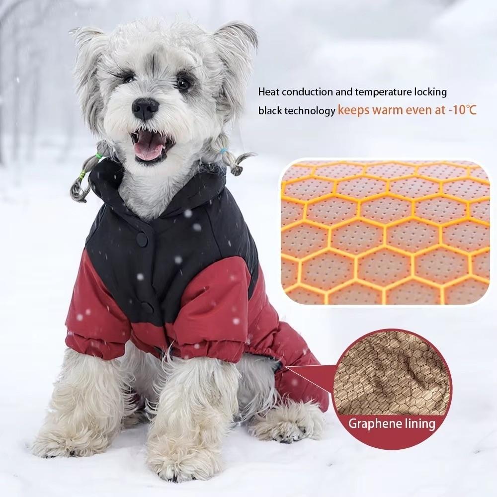 Waterproof Fabric Dog Jumpsuit Padded Cotton Dog Clothes Fashion Puppy Down Jacket  Cold Weather