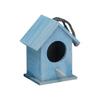 Wall Mounted Wooden Bird House Handmade Weather-Resistant Bird Nest Box with Hanging Rope Decorative Bird Breeding Box