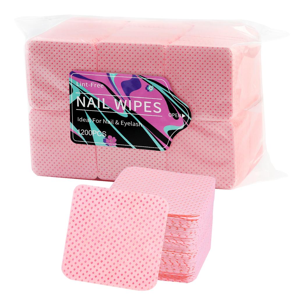 1200pcs Nail Polish Remover Wipes Nail Cleaning Pads Non Woven Nail Pads for Women Girl Beauty Salon Nail Art Tool