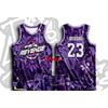 Basketball-Anzug Herren lila Sublimation schnell trocknend Weste Shorts Set