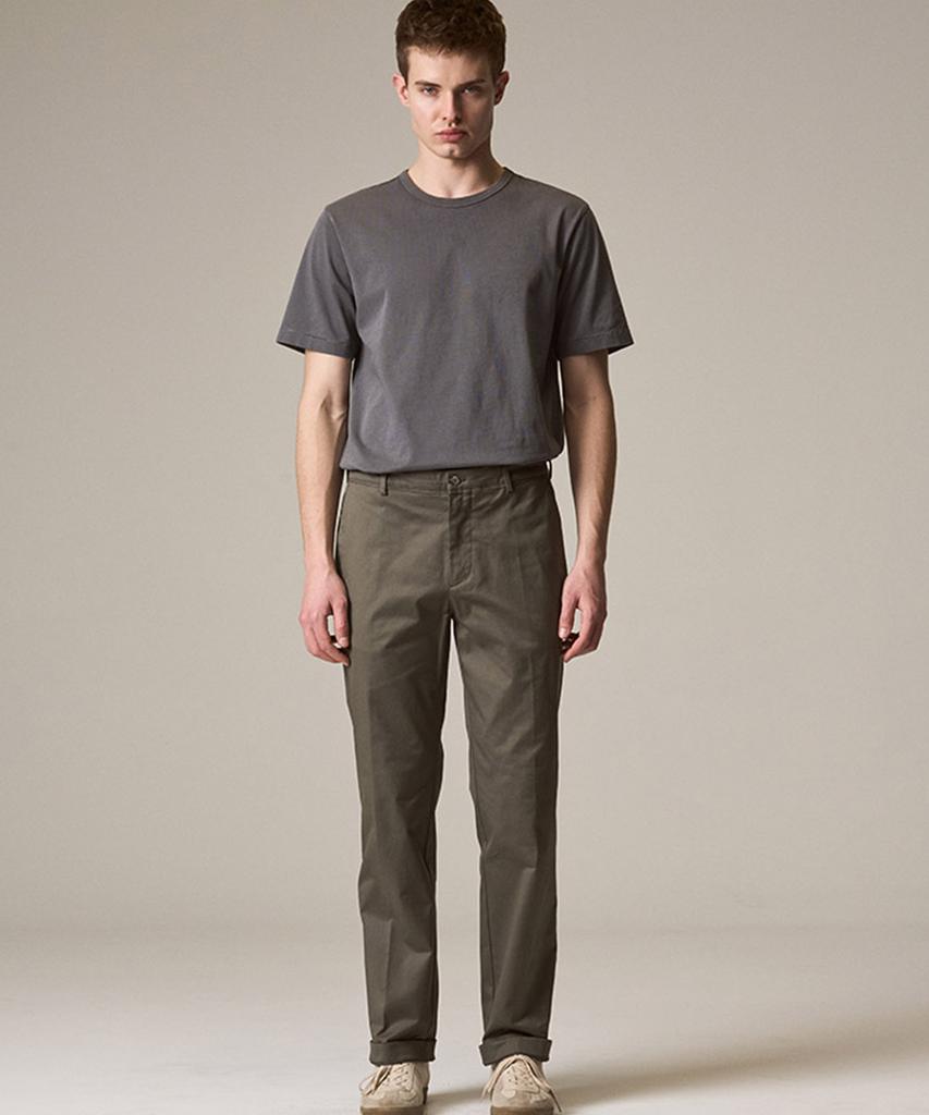 Laijeuaenbillou [Authentic] Authentic Supima 265 Regular Straight Chino Pants Olive