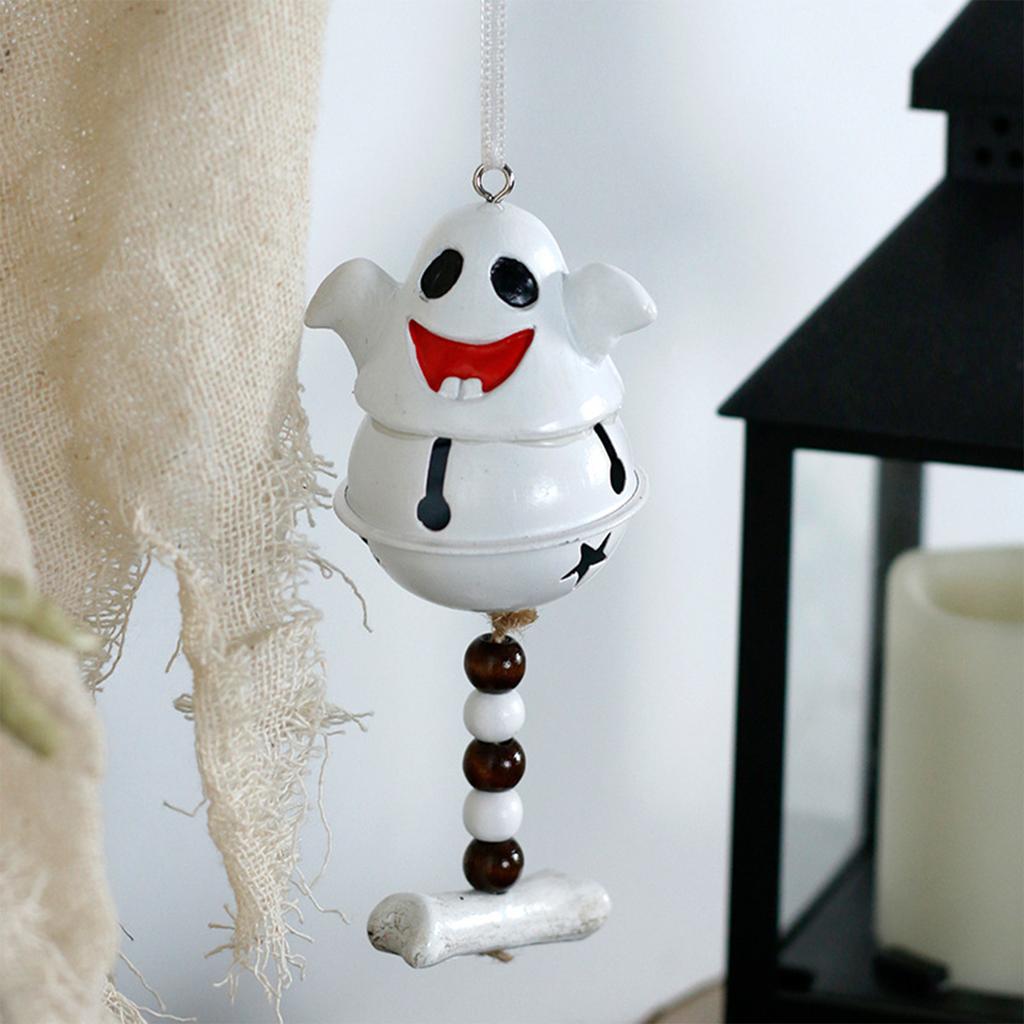 Halloween Ghost Bell Ornament Smile Scary Cute Face Ghost Hanging Decor for Home Office & Party Decor