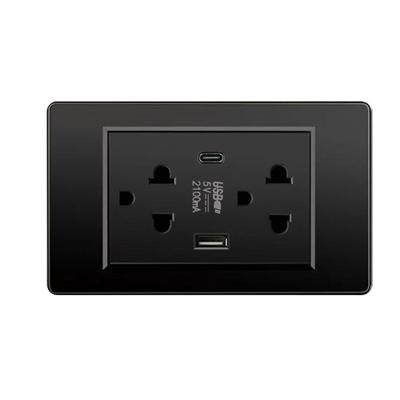 Thailand Type Electrical Wall Receptacle Outlet Space Saving USB Type C Wall Charger Outlet for