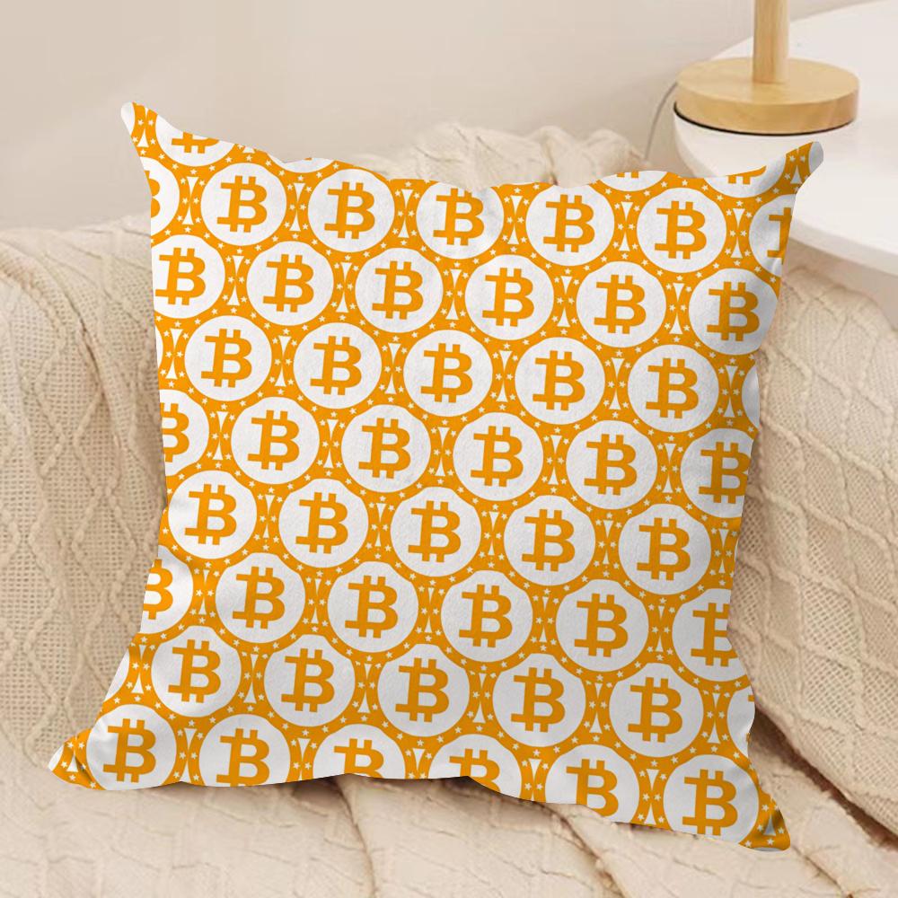Cool BBitcoin Cushion Cover Pillowcase Ultra Soft Skin Friendly Fabric Cloud Like Comfort Concealed Zipper
