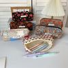 Large Capacity Stationery Bag Floral Print Pencil Case Stationery Organizer School Office Supplies