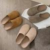 New Women's Slippers Closed Toe Round Toe Suede Clogs Sandals Autumn New Retro Solid Color Flat Bottom Women's Slingback Shoes