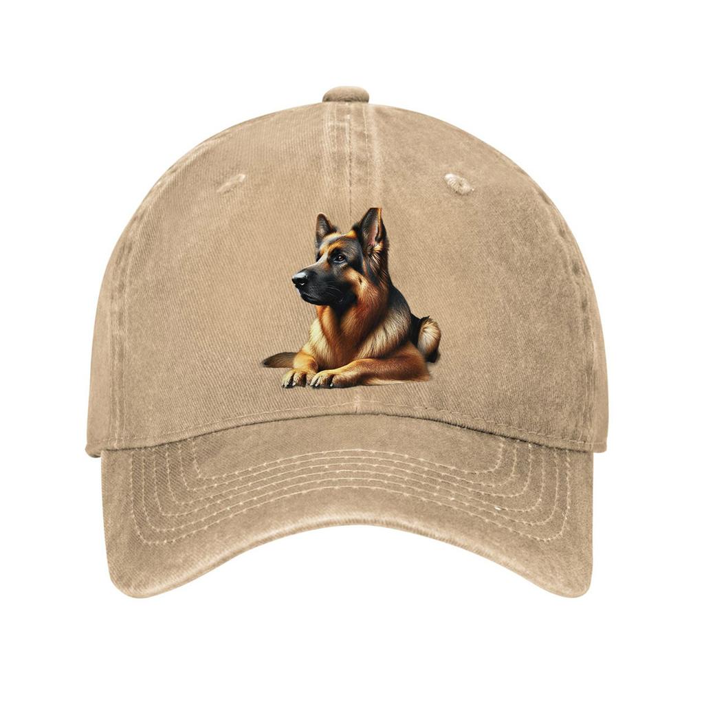 German Shepherd Dog Portrait Baseball Cap Unisex Cotton Adjustable Curved Brim Casual Outdoor Hat
