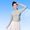 Mi Ling Stand-Up Collar Slim Fit Ice Silk Sun Protection Top