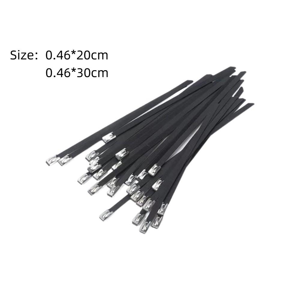 50PCS Multi-Purpose Metal Black Cable Ties Heavy Duty Zip Tie Fastener Wire Organizer Fastener