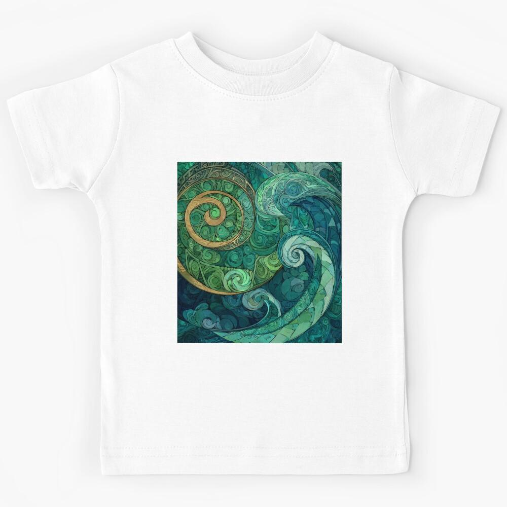 New Zealand Māori Paua Pattern Koru Design 893 Kids T-Shirt 100