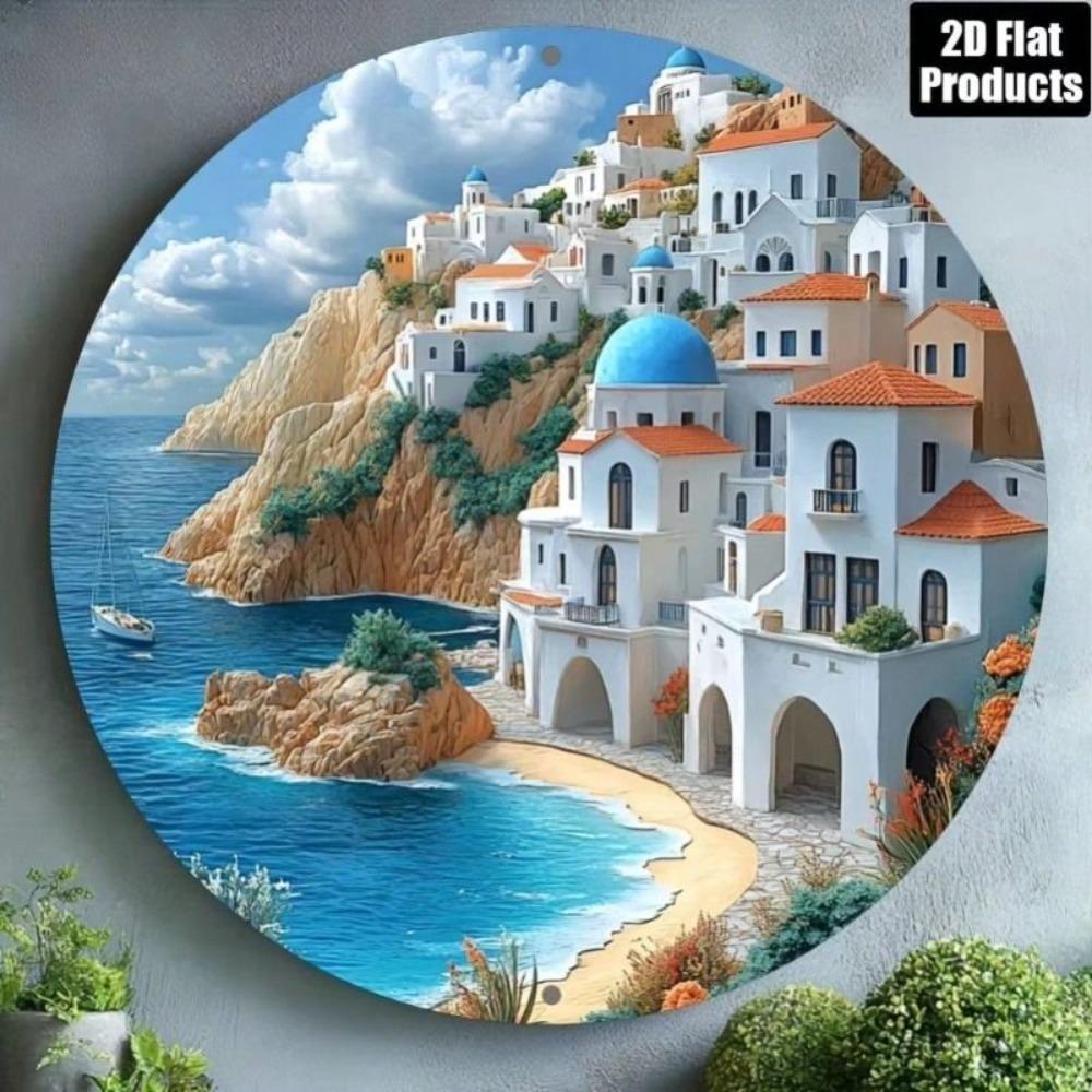 Round Metal Wall Art 20cm Home Decor Office Living Room Iron Painting