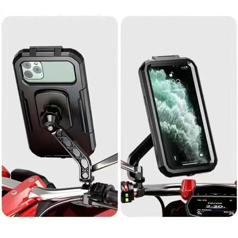 

Anti-shake Motorcycle Phone Holder 360° Swivel Waterproof Rearview Mirror Bracket Universal Adjustable Bicycle Phone Stand MTB