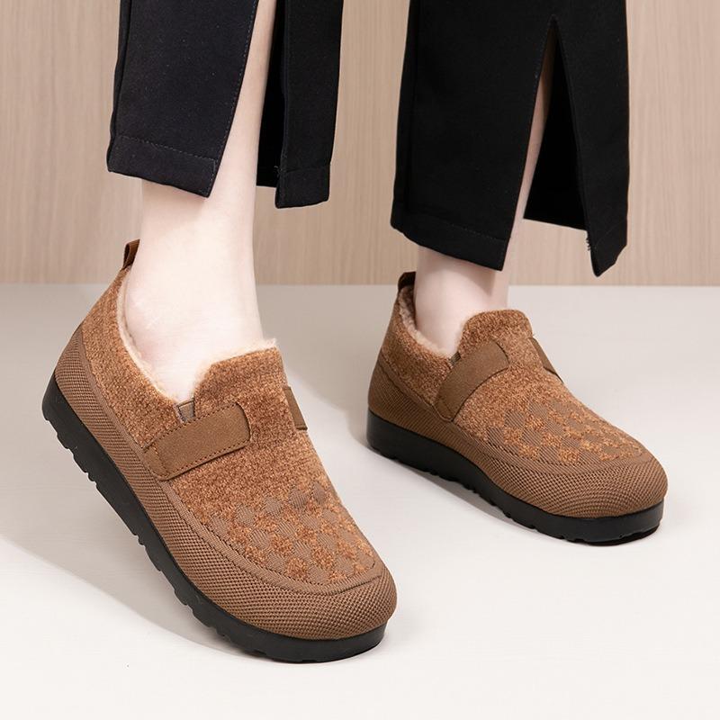 Winter New Cloth Shoes Women's Shoes Velvet Warm Middle and Old Cotton Shoes Grandma Shoes Non-slip Flat Mother Shoes