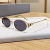 Y2k Style Metal Oval Sunglasses For Outdoor Travel And Uv Protection