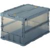 Trusco Nakayama (TRUSCO) Skelcon Skeleton Container Lock Lid Storage Case Box Thin Folding Skel Transparent Black 50L TSK-C50B-BK