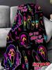 Scream Ghostface Killer Throw Blanket with Classic Mask Design for Horror Fans Halloween Bedroom Decor