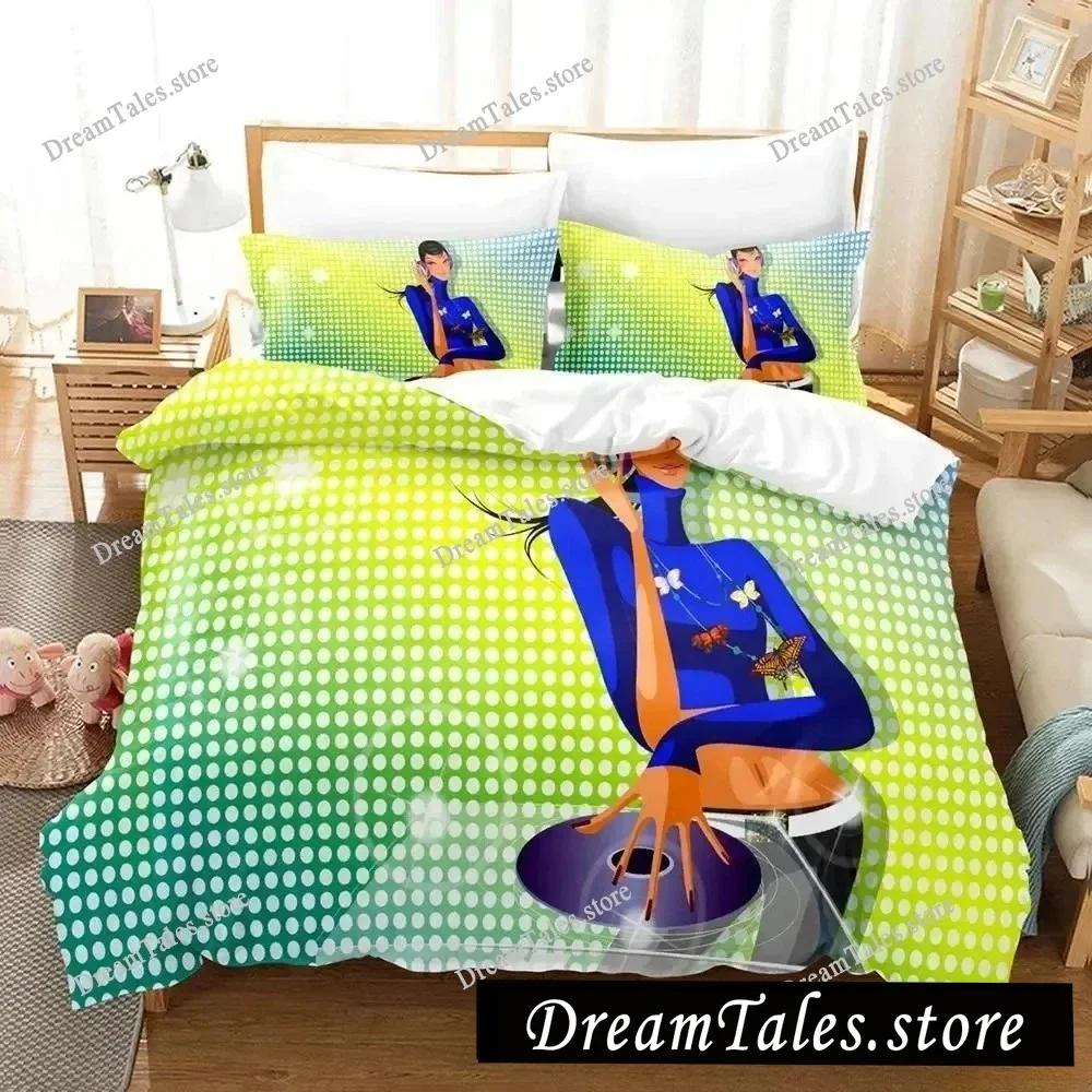 3D Music DJ Rock Bedding Set Single Twin Full Queen King Size Bed Set Adult Kid Bedroom Duvet Cover Sets Anime Parure De Lit Bed
