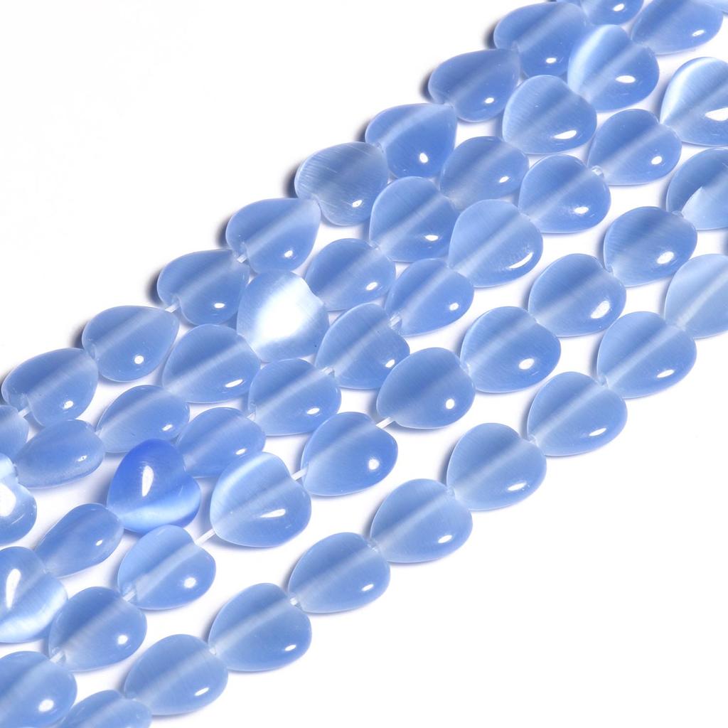 1 Stück Natursteinperlen 8 mm Katzenauge Mondstein Opal Herzformen Mix Farbe Lose Spacer Perlen für Schmuckherstellung DIY Armband Halskette