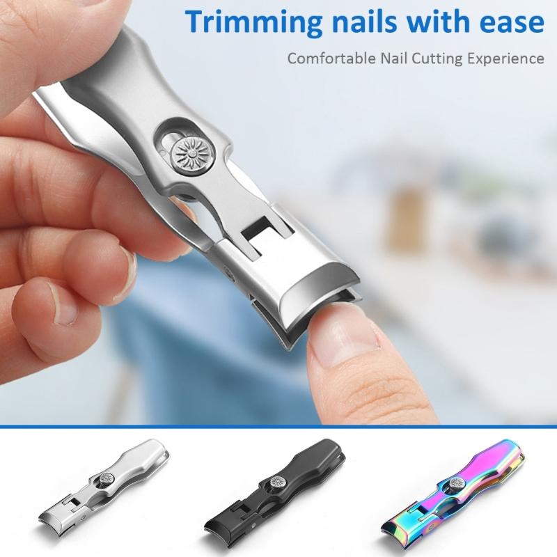 Large Opening Opening Nail Clippers Stainless Steel Nail Cutter with Nail File Toenail Cutter Nail Cutters for Elderly Adult