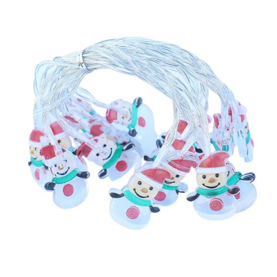 LED Christmas Lights String Santa Claus Snowman Battery-Operated Fairy Lights Window Garland Christmas Decorative Light Party New Year's Decorations