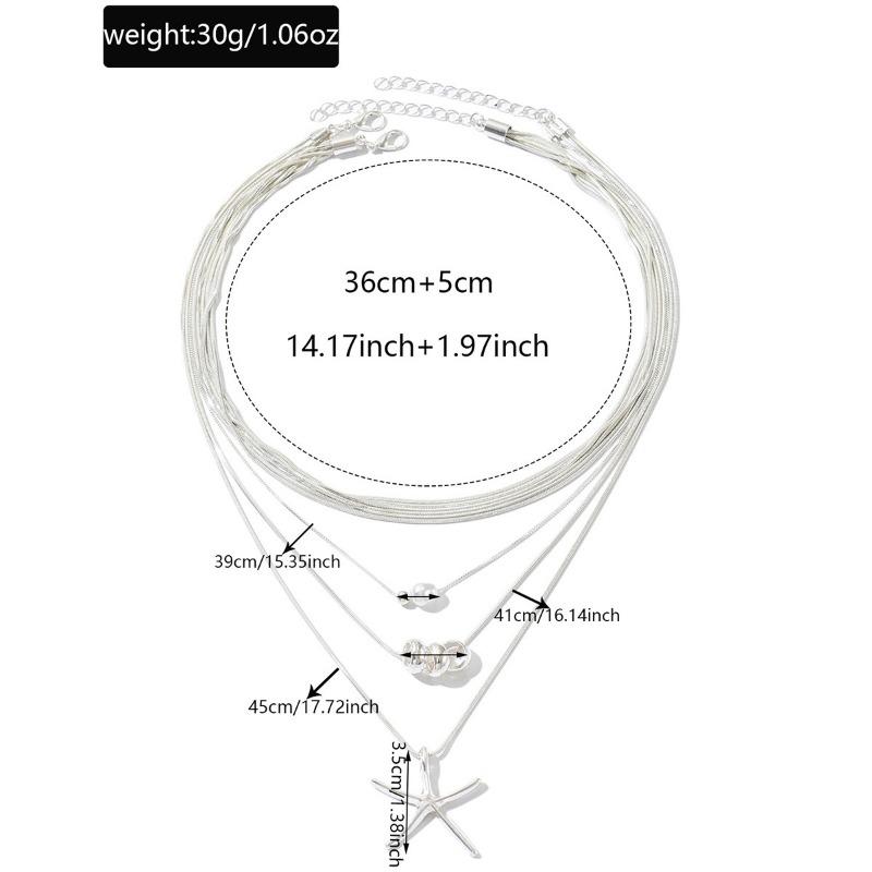 Starfish Multi-layer Necklace Cool Jewelry Women's Versatile Retro Niche Nklce Neck Chain Accessories