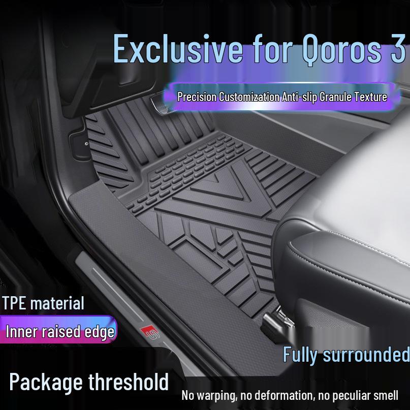 

Qoros 3 Custom TPE Floor Mats: Fully Enclosed, Waterproof, Anti-Dirt, Door Sill Cover. Single-layer Upgrade+TPE Mats