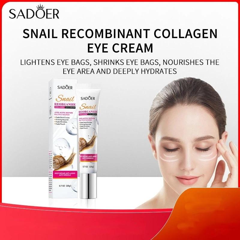 Sadoer Snail Collagen Eye Cream Anti Dark Circles Remove Eyes Bags Moisturizing Firming Beauty Eyes Skin Care Products