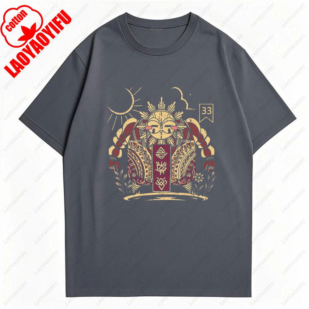 Clair Obscur Expedition 33 Graphic Tee 2025 Summer Trendy Cotton Short Sleeve Women TShirt Gaming Retro Design Casual Tops