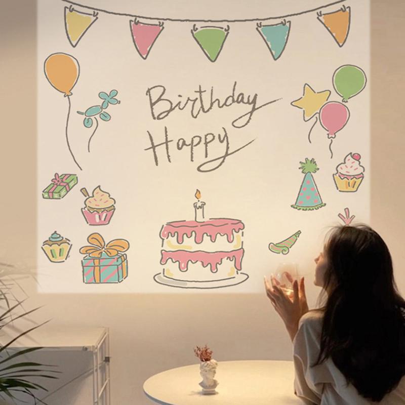 Cartoon Projector Lamp With Soft Light And Multiple Projection Films For Birthday Party And Bedroom Decoration Creative Gifts