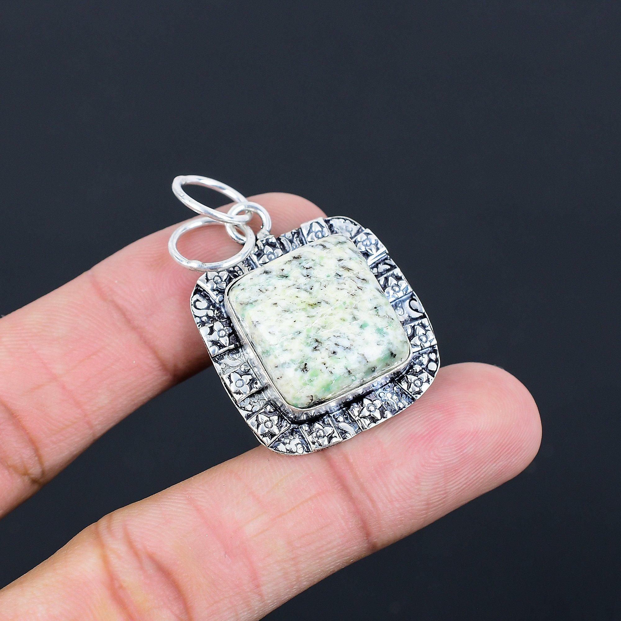 Mothers day Deal Natural K2 Jasper Sister Pendant Jewelry 925 Sterling Silver