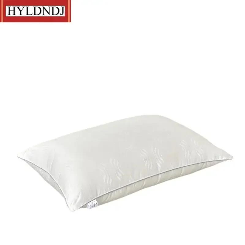 48*74Cm Mulberry Silk Bedding Pillows 1000 Grams Natural Silk Filling Jacquard Anti Mite Soft Fluffy Hotel Neck Sleeping Pillows