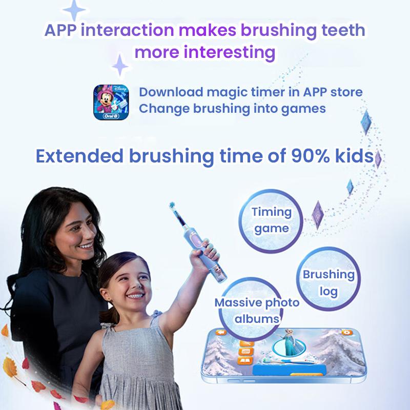 Oral B D103K Kids Electric Toothbrush Children Toothbrush 1 Handle 1 Replacement Brush Head