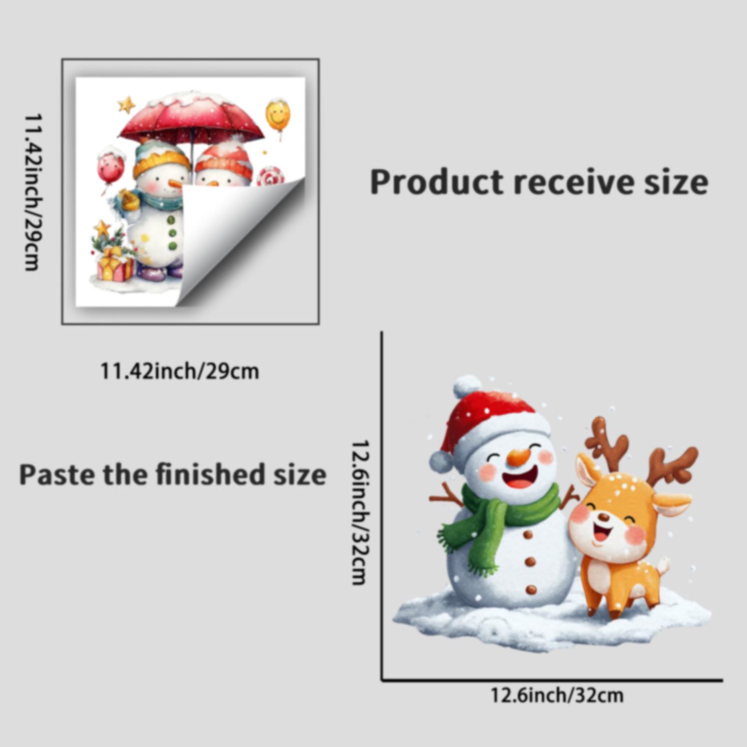 

Christmas Snowman Window Stickers - PVC Electrostatic Glass Decorations for Home or Shop