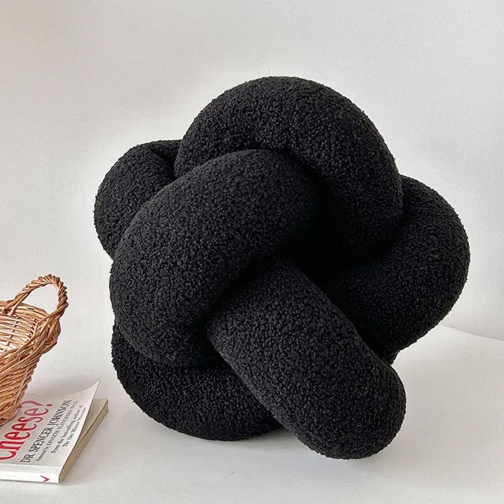 Skin Friendly Knotted Ball Throw Pillow Soft Chair Backrest Fashion Waist Support Cushion  Bedroom