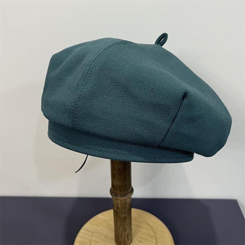 Autumn and Winter Solid Color Beret Female British Retro Bud Hat Fashion Versatile Pumpkin Hat Painter Hat