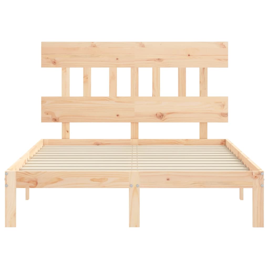Solid Wood Bed with Headboard