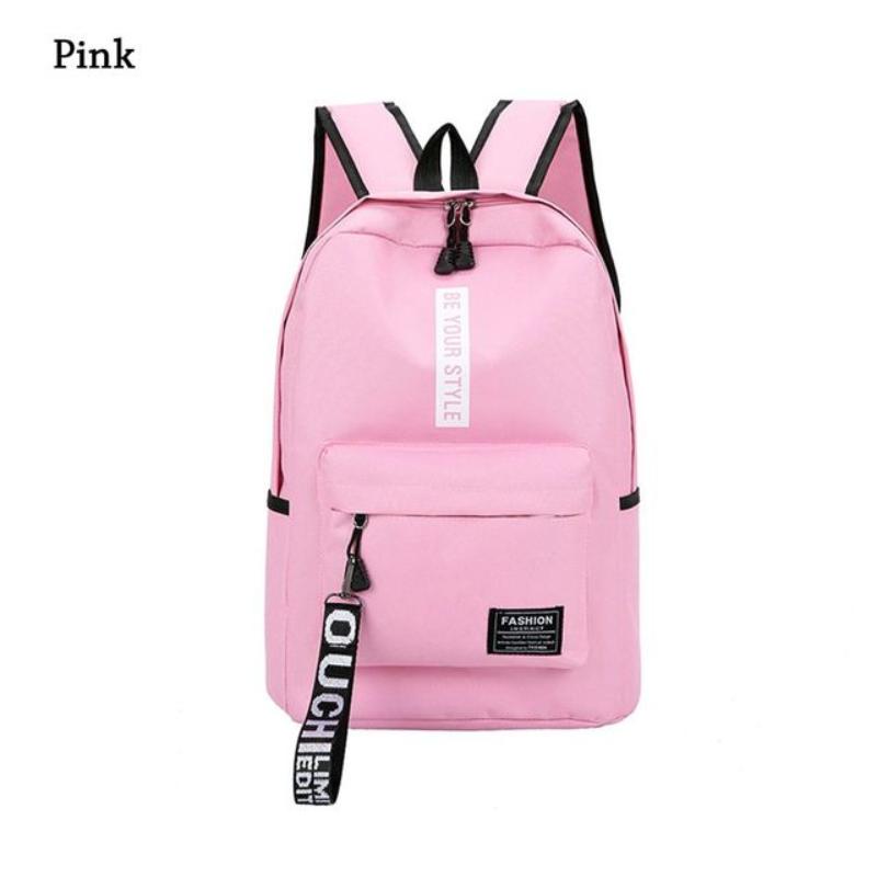 Μοντέρνα casual backpack μονόχρωμη σχολική τσάντα ανδρική και γυναικεία αδιάβροχη πάνινη τσάντα πλάτης ταξιδιού