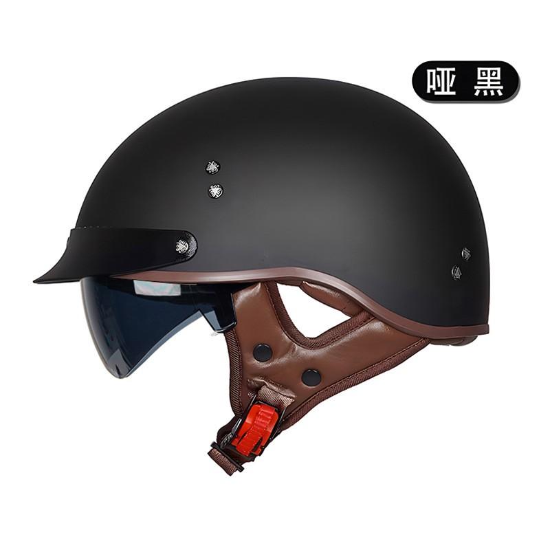 Retro Half Face Motorcycle Helmet Scooter Moped Riders Safety Headgear With Visor