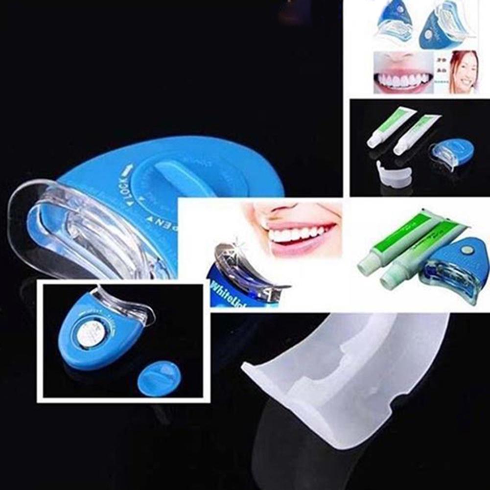 Oral Gel Teeth Whitening Kit Whitener Dental Bleaching LED White Home Kit